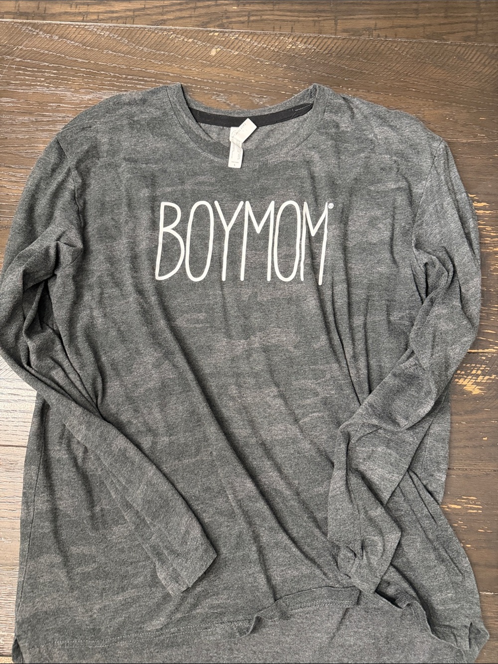 BOYMOM Gray Long Sleeve Tee
